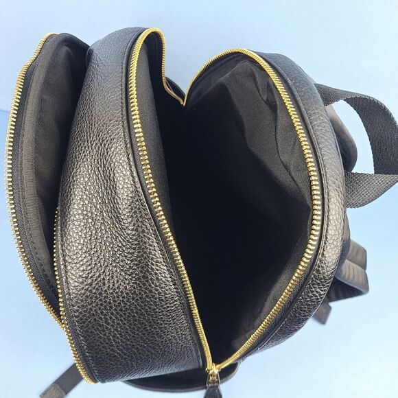 Coach Court Backpack Pebbled Leather Black Gold Black A2221-5666 Luxury Goods - Picture 10 of 15